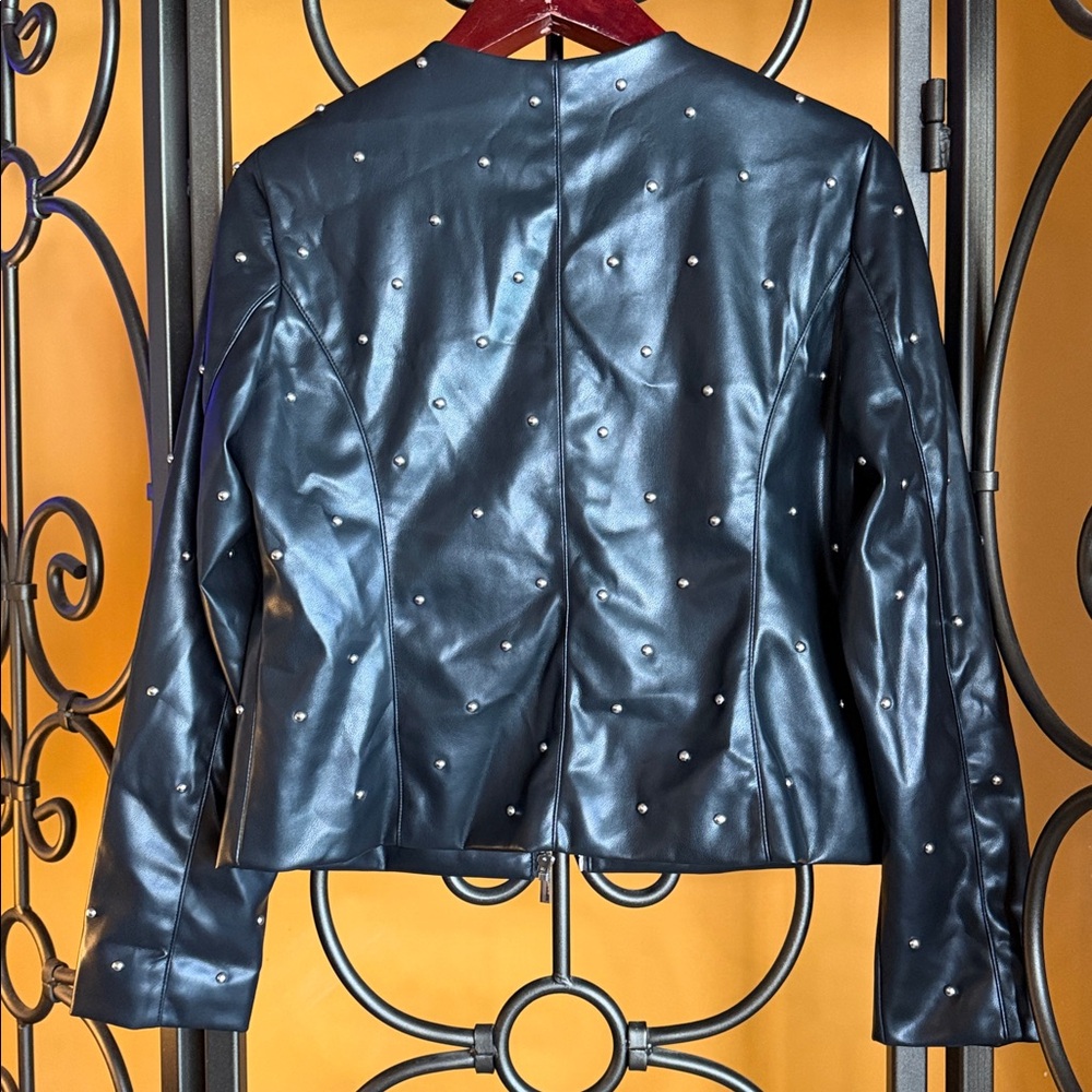 BAGATELLE COLLECTION Studded Faux Leather Jacket - Picture 8 of 13